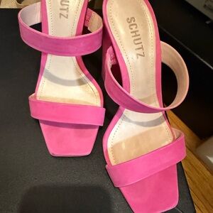 SCHUTZ Pink Sandals Minimalist Design